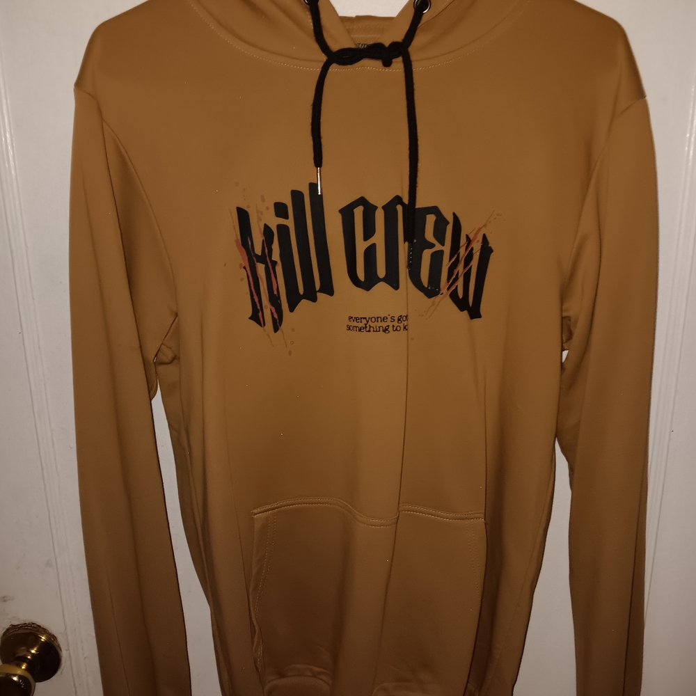 Kill Crew Brown Hoodie with Black Graphic